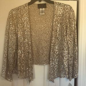 Gold sequin floor length dress with jacket